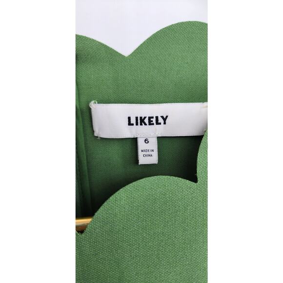 Likely Women's Green Scalloped Edge Dress Size‎ 6 Revolve - Picture 6 of 8